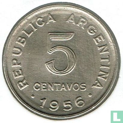 Argentinië 5 centavos 1956 - Afbeelding 1