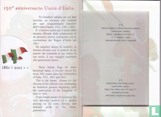 Italië 2 euro 2011 (folder) "150th anniversary of Italian unification" - Afbeelding 3