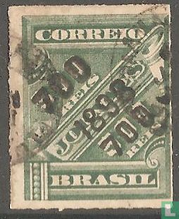 Frankeerzegel, opdruk 1898 op krantenzegel 