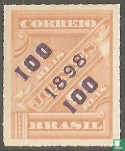 Postage stamp, overprint 1898 on newspaper stamp