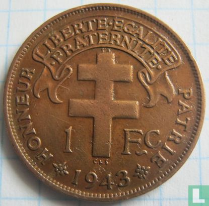 Afrique équatoriale française 1 franc 1943 - Image 1