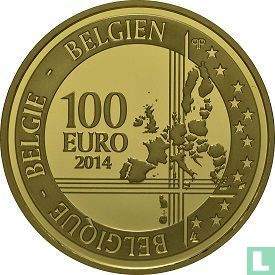 Belgium 100 euro 2014 (PROOF) "500th anniversary of the birth of Vesalius" - Image 1