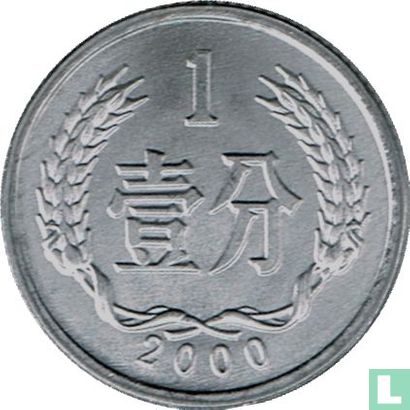China 1 fen 2000 - Image 1