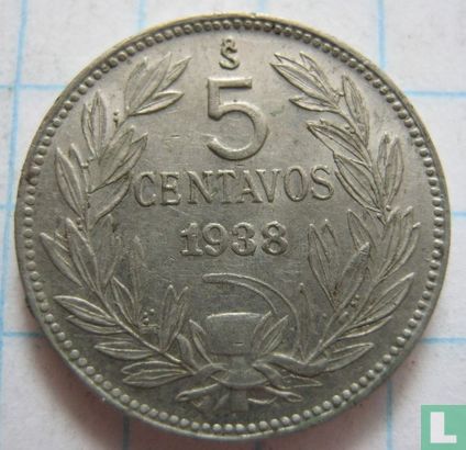 Chili 5 centavos 1938 - Image 1