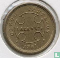 Colombia 5 centavos 1901 (leprosarium coinage) - Image 1