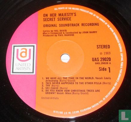 On Her Majesty's Secret Service (Original Motion Picture Soundtrack) - Afbeelding 3