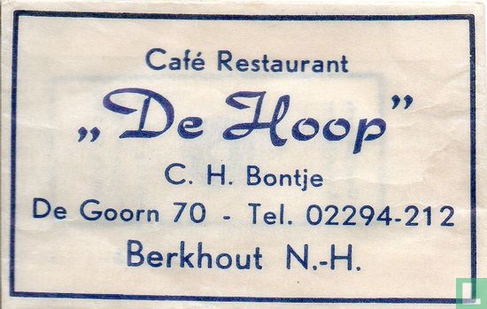 Café Restaurant "De Hoop" - Bild 1