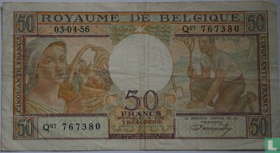 Belgium 50 Francs 1956 - Image 2