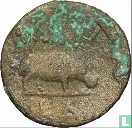 Roman Empire  obol  (Alexandrie, Egypte; Tibère)  19 CE - Image 1