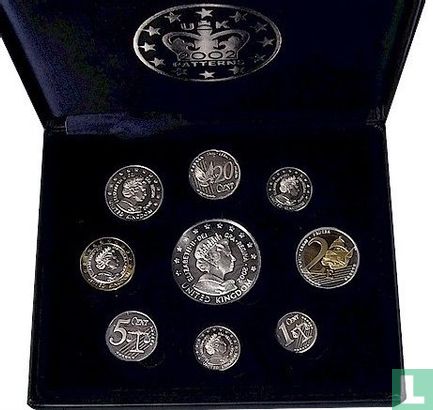Verenigd Koninkrijk euro proefset zilver 2002 - Bild 1