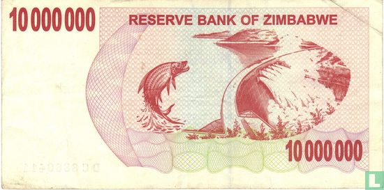Zimbabwe 10 Million Dollars 2008 (P55b) - Afbeelding 2