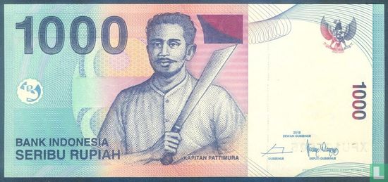 Indonesia 1,000 Rupiah 2016 (Replacement) - Image 1