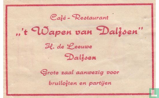 Café Restaurant " 't Wapen van Dalfsen" - Afbeelding 1
