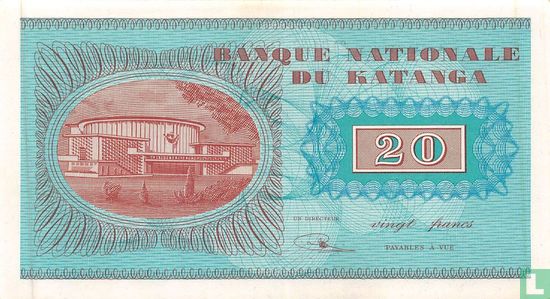 Katanga 20 Francs 1960 - Afbeelding 2
