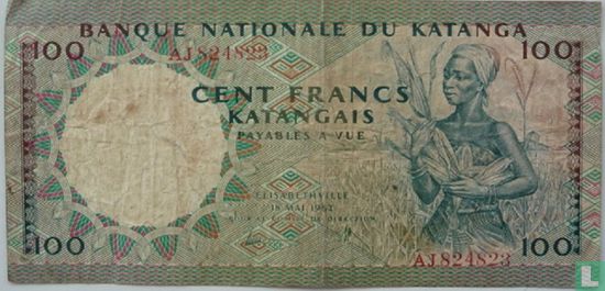 Katanga 100 Francs 1962 - Image 1