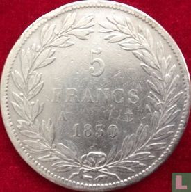 Frankreich 5 Franc 1830 (Louis Philippe - Vertieften Text - A) - Bild 1
