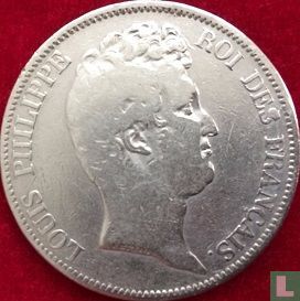 France 5 francs 1830 (Louis Philippe - Texte incus - A) - Image 2