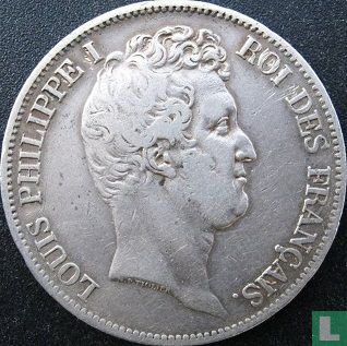 France 5 francs 1830 (Louis Philippe I - Texte incus - B) - Image 2