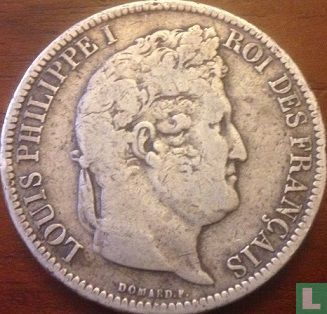 France 5 francs 1831 (Incuse text - Laureate head - Q) - Image 2
