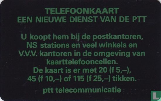 Telefoonkaart, nieuwe dienst van de PTT - Afbeelding 2