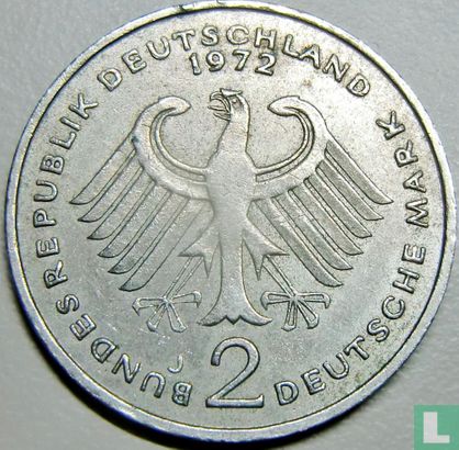 Allemagne 2 mark 1972 (J - Konrad Adenauer) - Image 1