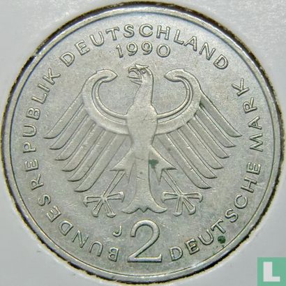 Germany 2 mark 1990 (J - Kurt Schumacher) - Image 1
