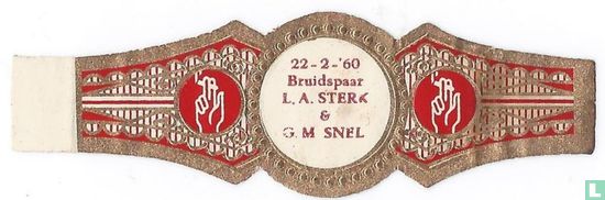 22-2-'60 Bruidspaar L.A.Sterk & G.M. Snel - Afbeelding 1
