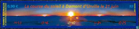 De stand van de zon op Dumont d'Urville op 21 juni  - Afbeelding 1