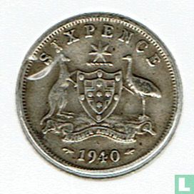 Australië 6 pence 1940 - Afbeelding 1