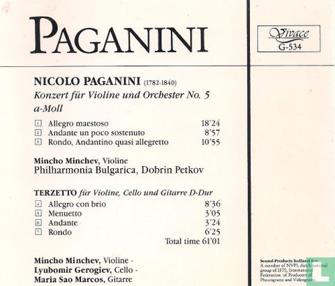 Paganini Violinkonzert No.5 Terzetto für Gitarre, Violine und Cello - Afbeelding 2