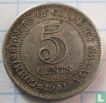 Malaya 5 cents 1941 (I) - Image 1