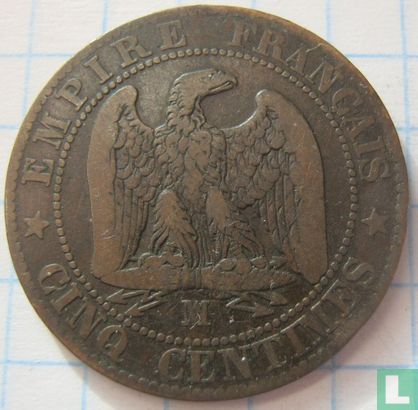 France 5 centimes 1854 (MA) - Image 2