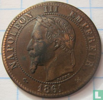 Frankrijk 2 centimes 1861 (K - type 2) - Afbeelding 1