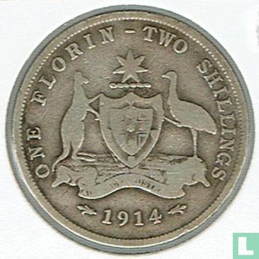 Australia 1 florin 1914 (no mint mark) - Image 1