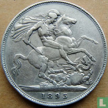United Kingdom 1 crown 1893 (LVI) - Image 1