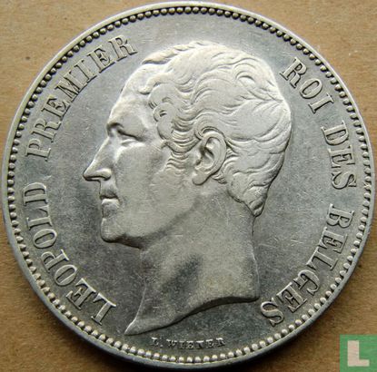 Belgien 5 Franc 1851 (ohne Punkt oberhalb dem Jahr) - Bild 2