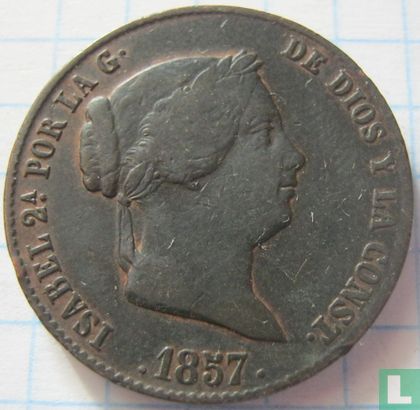 Spanje 25 centimos 1857 - Afbeelding 1