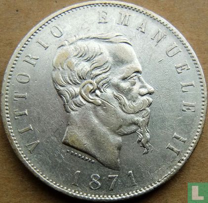 Italie 5 lires 1871 (M) - Image 1