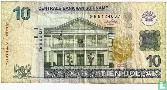 Suriname 10 Dollars 2010 - Image 1