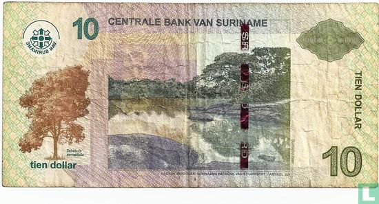 Suriname 10 Dollars 2010 - Image 2