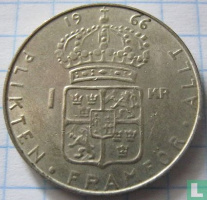 Zweden 1 krona 1966 - Afbeelding 1