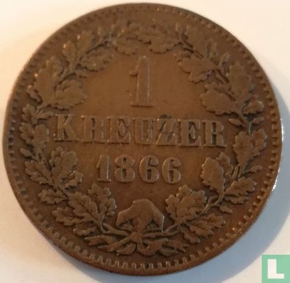 Baden 1 kreuzer 1866 - Image 1
