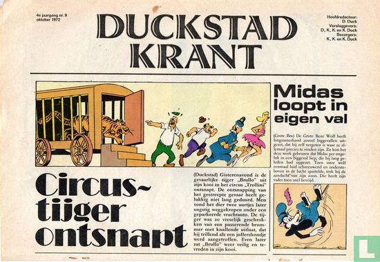 Duckstad Krant 4e jaargang nr.9 oktober 1972 - Afbeelding 1