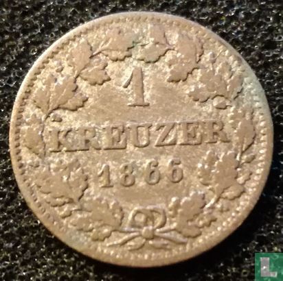 Beieren 1 kreuzer 1866 - Afbeelding 1