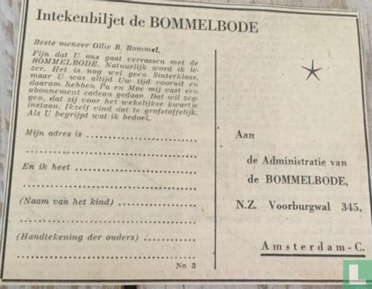 Intekenbiljet de Bommelbode