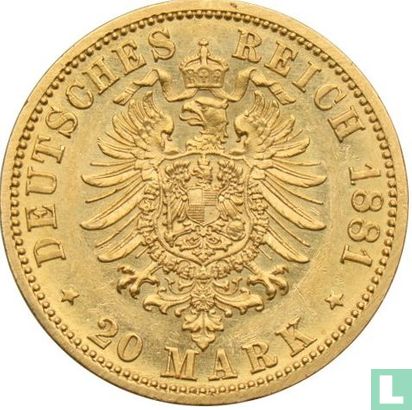 Pruisen 20 mark 1881 - Afbeelding 1