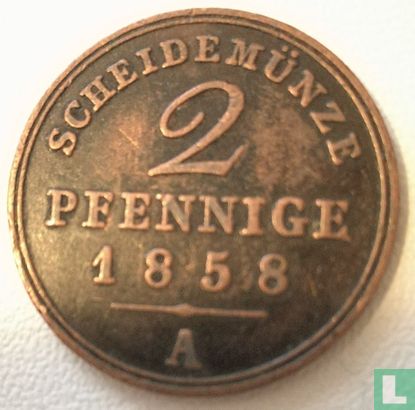 Schaumburg-Lippe 2 pfennige 1858 - Afbeelding 1