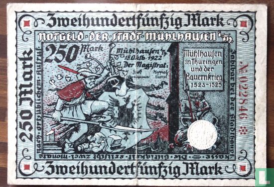 Mühlhausen 250 Mark 1922 - Image 1