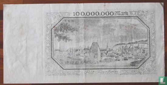 Aachen 100 Miljoen Mark 1923 - Image 2