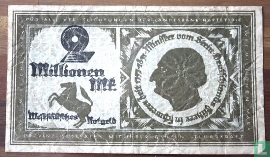 Westfalen 2 Million Mark 1923 - Afbeelding 2